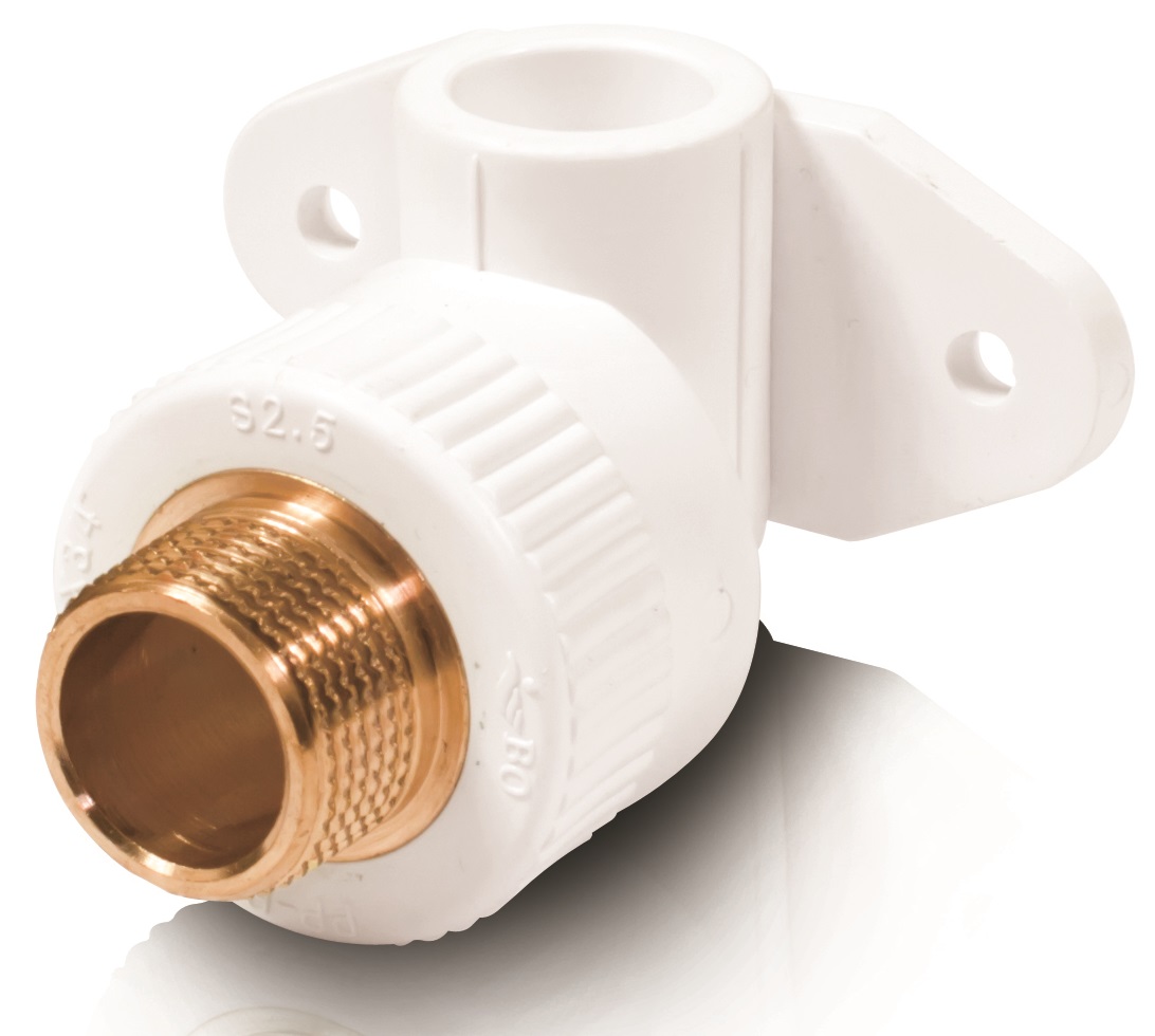 Уголок (водорозетка) 90° комбинированный с наружной резьбой и настенным ...