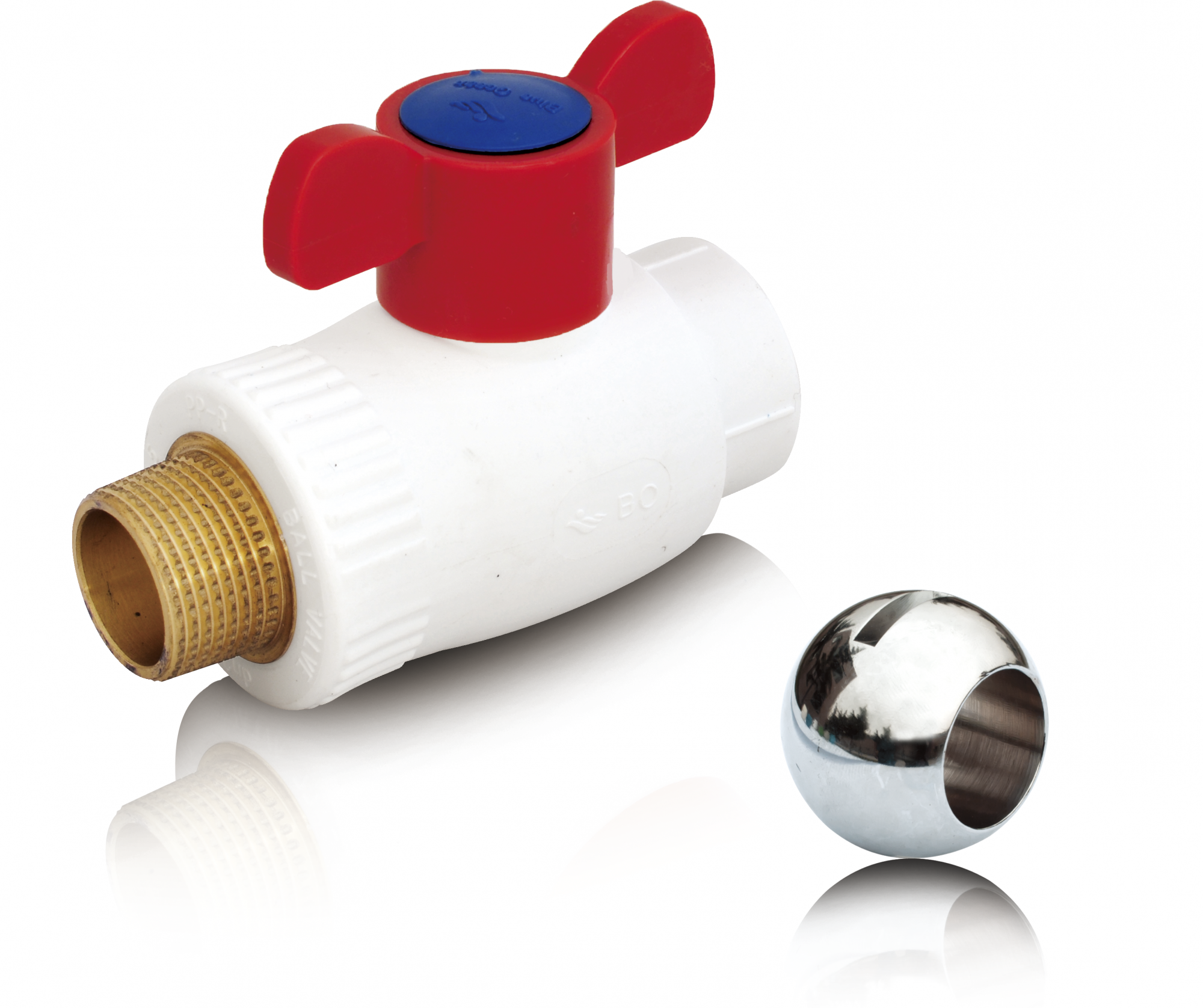 Шаровой кран из ППР для горячей воды с шариком из латуни наружная ...