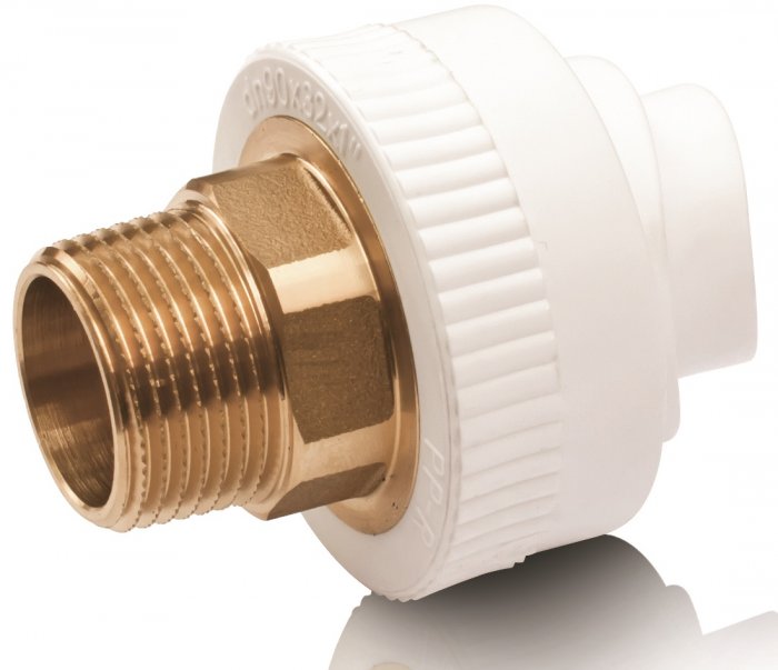 Вварное седло из ППР с латунной вставкой с наружной резьбой - Blue Ocean