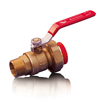 Кран шаровый (1 сварная головка и НР, латунь) "Fire Secure"